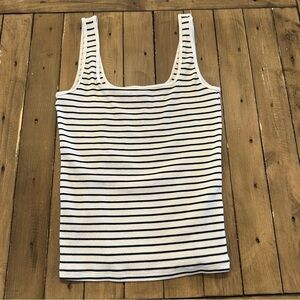 Abercrombie & Fitch Navy and White Striped Tank Top